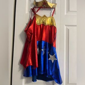 Girls Wonder Woman Costume Dress with cape/headband